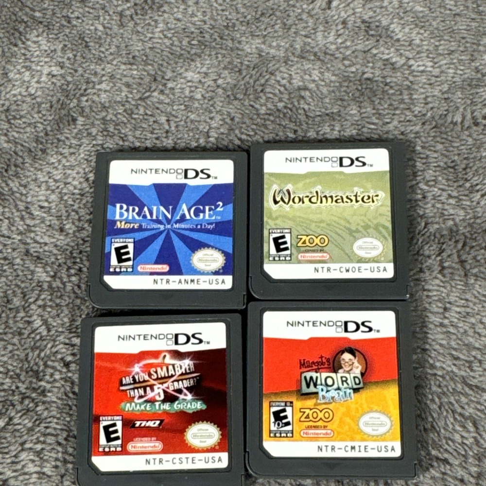 Nintendo DS Games Lot Brain‎ Teasers 4 Cartridges Only